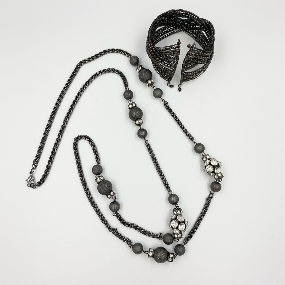 Macy’s Long Necklace and Bangle Bracelet Set